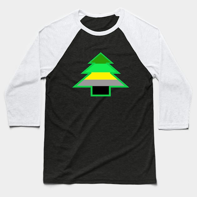 Aromantic Pride: Christmas Tree Baseball T-Shirt by DisneyFanatic23